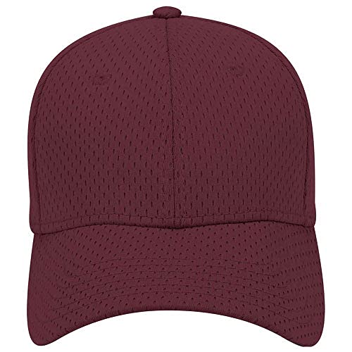 Ashen Fane 6 Panel Polyester Pro Mesh Low Profile Baseball Cap - color: Maroon
