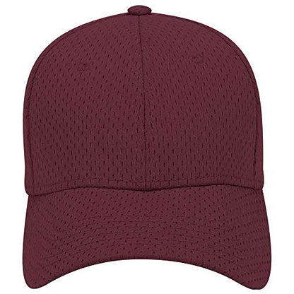 Ashen Fane 6 Panel Polyester Pro Mesh Low Profile Baseball Cap - color: Maroon