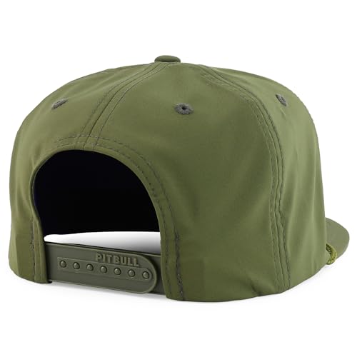 Trendy Apparel Shop 5 Panel Hybrid Perforated Rope Flatbill Snapback Cap - color: Olive