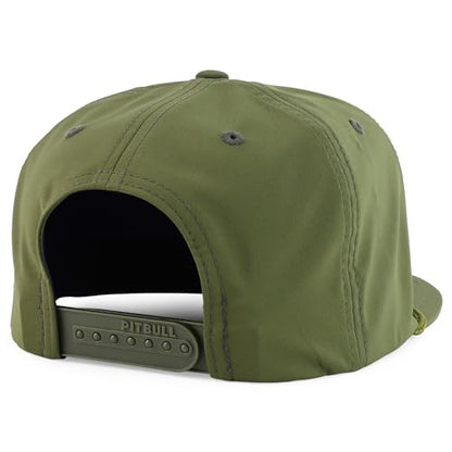 Trendy Apparel Shop 5 Panel Hybrid Perforated Rope Flatbill Snapback Cap - color: Olive