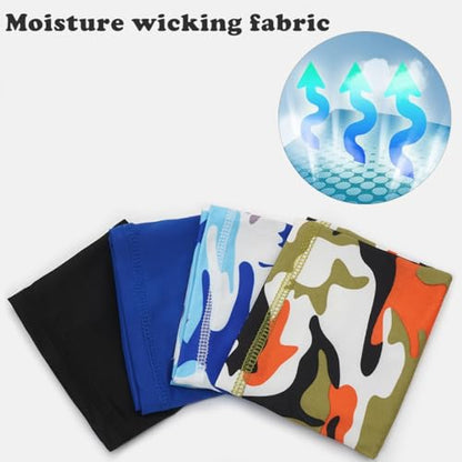 4 Pieces Skull Caps Running Cycling Beanie Hats Breathable Helmet Liner Sleep Hats for Men Women - color: F: Camo Blue+camo Orange+black+blue
