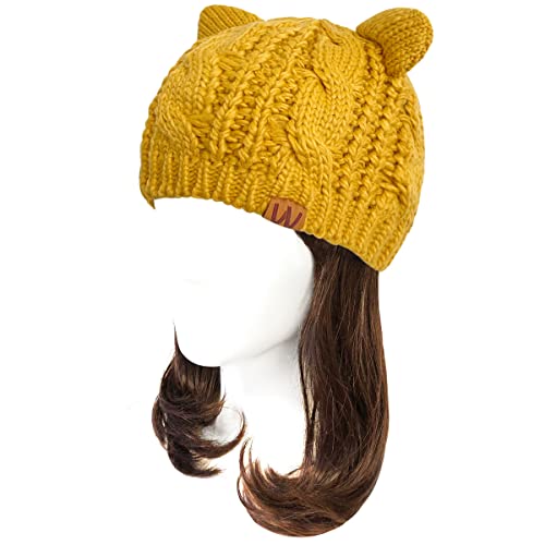 allydrew Winter Thick Knit Beanie Slouchy Beanie for Men & Women - color: Amber