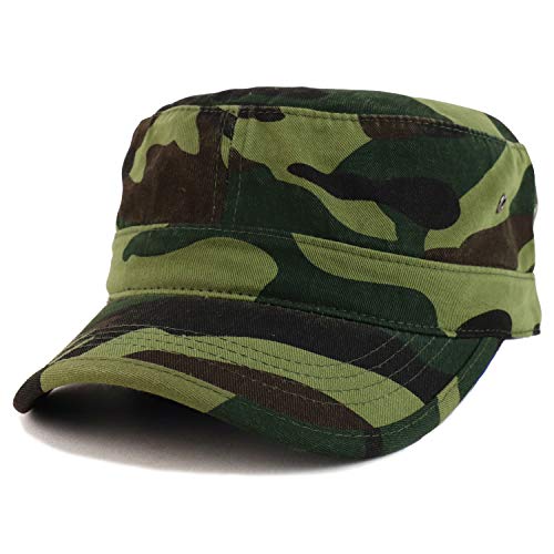 Trendy Apparel Shop 오버사이즈 XXL 플랫 탑 스타일 아미 캡 - color: 카모