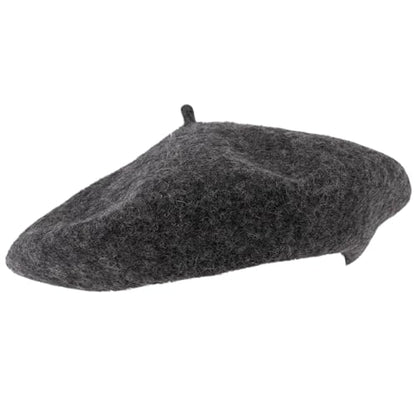 ZAKIRA Wool French Beret for Men & Women, Plain - color: Grey