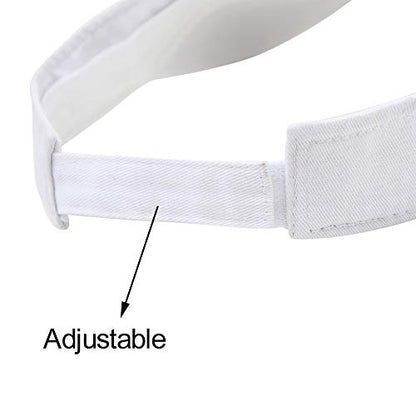 Sport Sun Visor Hats Cotton Ball Caps Empty Top Baseball Sun Cap for Men Women - color: White