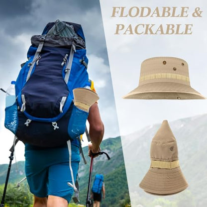 Eurzom 30 Pcs Bucket Hat Bulk Wide Brim Boonie Hats Safari Fishing Sun Hat with Chin Strap