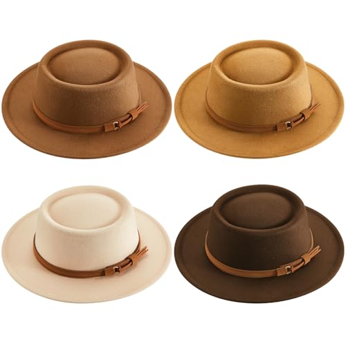 Hercicy Wool Fedora Hat for Women - color: Brown, Khaki, Beige, Camel