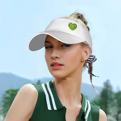 Embroidered Pickleball Visor Men Women,Gifts for Pickleball Lovers - color: White, style: Tennis Heart