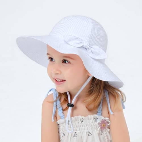 Toddler Kids Baby Girl Sun Hat Floppy Cotton Summer Hat 50+ SPF Protective - color: 04/Stripe/Purple, size: 12-24 Months