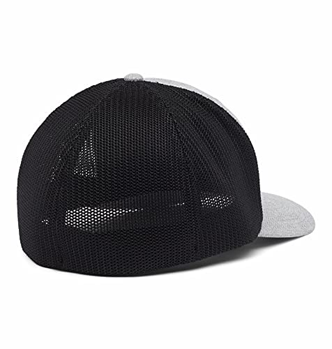 Columbia Unisex Adult PFG Logo Mesh Ball Cap - color: Columbia Grey Heather/Black, size: Small-Medium