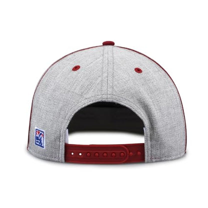 The Game NCAA Licensed, Arkansas Razorbacks Flat Brim Snapback Hat - color: Grey/Circle