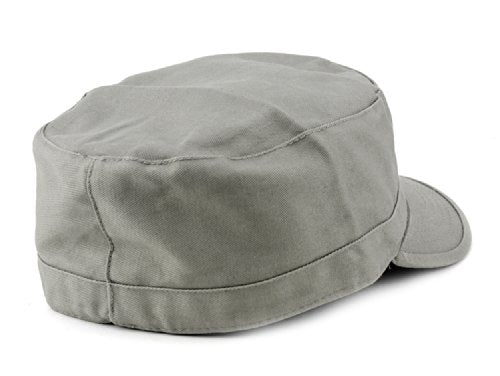 NYFASHION101 Fashionable Solid Color Unisex Fitted Army Military Cadet Cap - color: Gray, size: Large