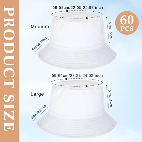 Mepase Bucket Hat Bulk, Cotton Summer Cap Summer Solid Color Beach Getaway Fisherman's Hat for Women Men - size: Large