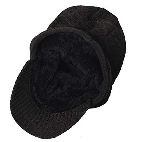 VECRY Men's Oversize Slouch Beanie Slouchy Skullcap Large Baggy Hat - color: Visor-brown