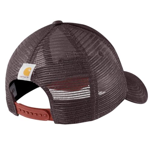 Carhartt Men's Canvas Mesh-Back Logo Graphic Cap - color: Dark Sepia