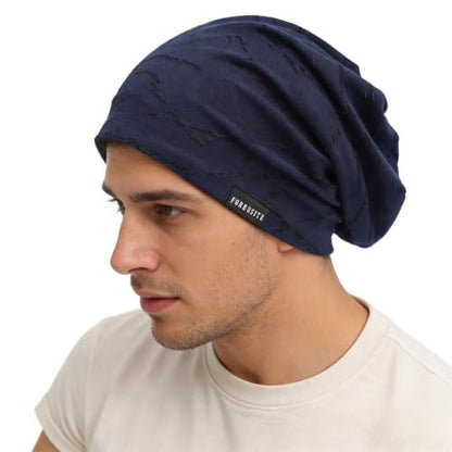 Ruphedy Men Slouchy Beanie Summer Long Oversize Thin Lightweight Skull Cap B011h - color: B402-navy, size: One Size