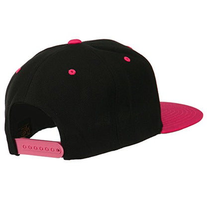 3D Clover Embroidered Two Tone Snapback Cap - color: Black Pink