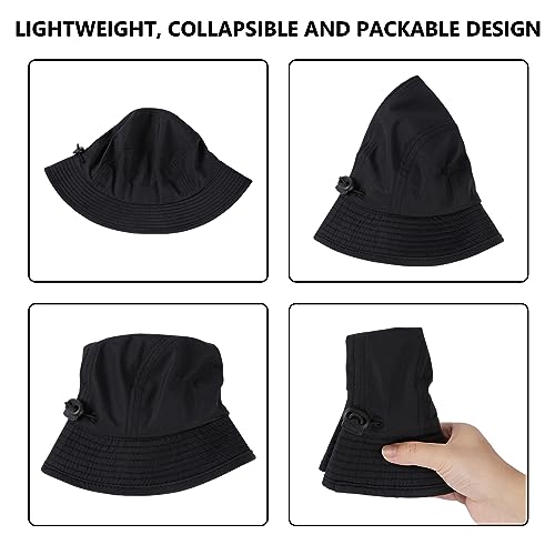 BASSDASH UPF50+ Fishing Bucket Hat for Men Women Lightweight Water Resistant Packable Outdoor Summer Sun Hats FH13 - color: Black