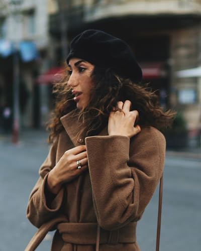 Parquet Solid Color French Beret Hat. Classic French, Casual and Chic Lightweight Cap for Women - color: Black