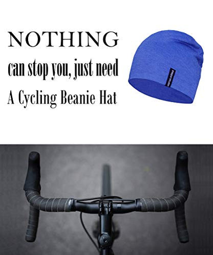 EMPIRELION Mens Running Beanie Hat, 9" Lightweight Helmet Liner Skull Cap - color: Royal Melange