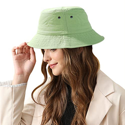 Unisex Bucket Hat Summer UPF 50+ Sun Protection Outdoor Beach Fishing Travel Hiking Hat - color: Light Green