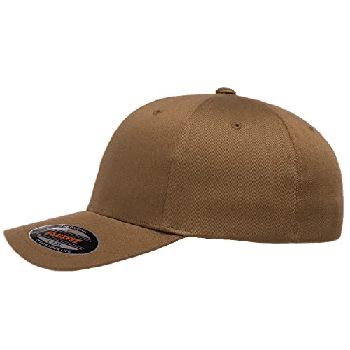 Flexfit Wooly Combed 6-Panel Structured Baseball Cap | Stretch Fitted - color: Coyote, size: Small-Medium