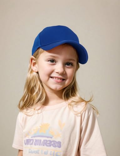 Edoneery Kids Baseball Hat, Adjustable Cotton Cap - color: Mesh-dark Blue, style: 3-8 Years