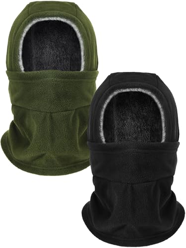 Geyoga Winter Fleece Balaclava Hat for Men Women - color: Black,military Green