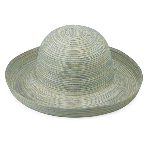 Wallaroo Hat Company Women's Sydney Sun Hat - UPF 30+ Sun Protection, Packable, Adjustable - Beach, Travel, Wide Brim - color: Seafoam