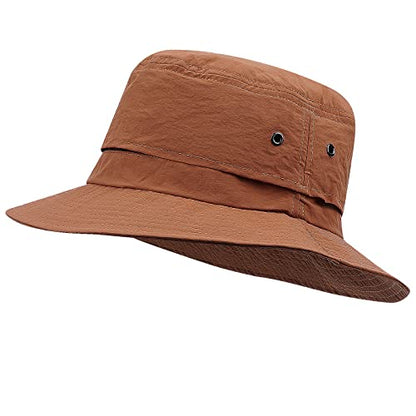 Croogo Sun Hats for Women UV Protection Summer Bucket Hat Waterproof Packable Fishing Hats Wide Brim Hiking Hat Gardening Hat - color: Afh02-brick Red