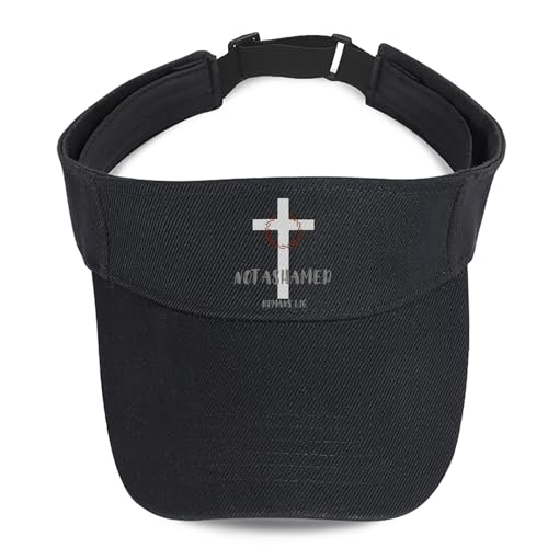 Jesus Christ Visor Hat Black Running Visors for Women Stretchy Adjustable Sports Sun Hats for Men - color: Wreath Cross