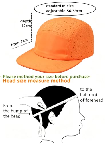 COOLSOME Five Panels Hat Basic Daily Wear Breathable Mesh Airy Quick Dry Cap - color: Laser Mesh|orange M 56-60cm
