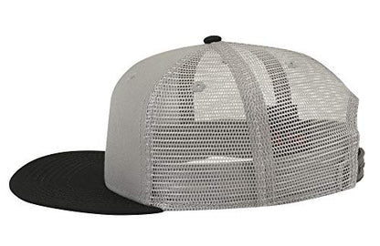 OTTO SNAP Hawaiian Pattern Square Flat Visor 6 Panel Pro Style Snapback Hat - color: Blk/Gry/Gry