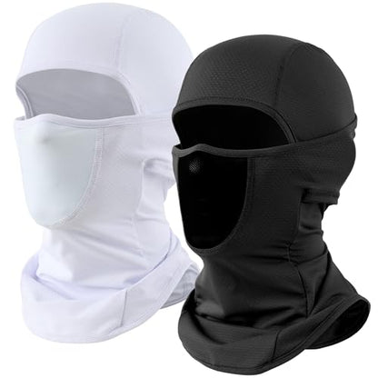 WTACTFUL Breathable Balaclava Face Mask Men, Summer UPF 50+ Sun Protection - color: Black+white