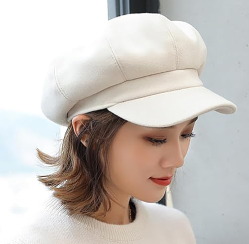Women Wool-Blend Newsboy-Cap Gatsby Ivy Painter Hat Pageboy Caps - color: Beige