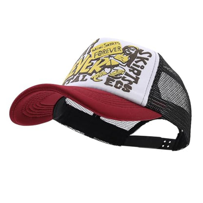 Breathable Snapback Trucker Hats Summer Baseball Caps Adjustable Outdoor Mesh Snap Back Hats for Daily Use - color: Mg-bcm2630-white
