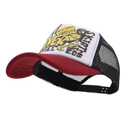Breathable Snapback Trucker Hats Summer Baseball Caps Adjustable Outdoor Mesh Snap Back Hats for Daily Use - color: Mg-bcm2630-white