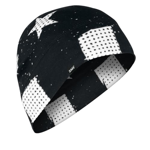 Zanheadgear® Helmet Liner Beanie SportFlex® Series - color: Black & White Flag