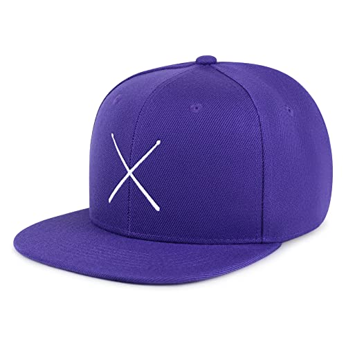 JPAK Drum Stick Hip-Hop Snapback Hat Embroidered Baseball Cap Drummer - color: 05. Purple