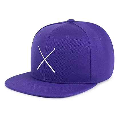 JPAK Drum Stick Hip-Hop Snapback Hat Embroidered Baseball Cap Drummer - color: 05. Purple