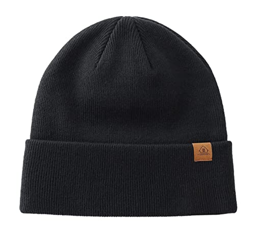 Home Prefer Mens Winter Hats Acrylic Knit Cuff Beanie Cap Warm Womens Beanie Hat - color: Black