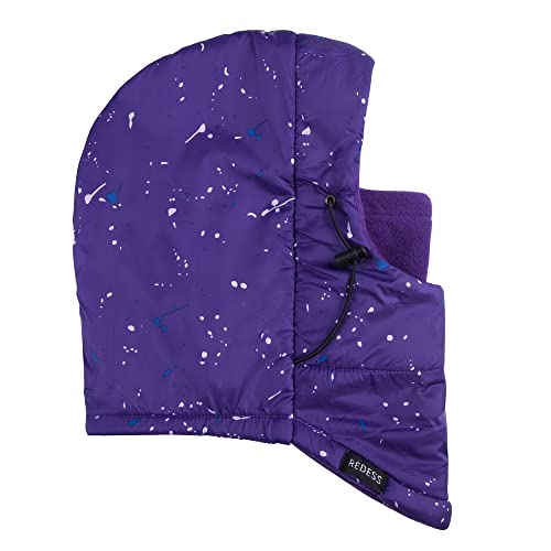 REDESS Winter Windproof Hat, Unisex Children Heavyweight Balaclava, Ski Mask with Thick Warm Fleece Face Cover - color: Point Purple