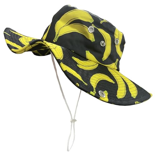 Funny Sun Hat for Men Women Wide Brim Bucket Hat Hiking Boonie Hat Summer Beach Fishing Caps - color: Banana