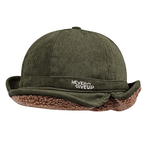 CLAPE Russian Trapper Ushanka Hat Eskimo Warm Pilot Cap Hats Earflaps Baseball Cap Visor Dad Hat for Outdoor Skiing - color: Dj05-green
