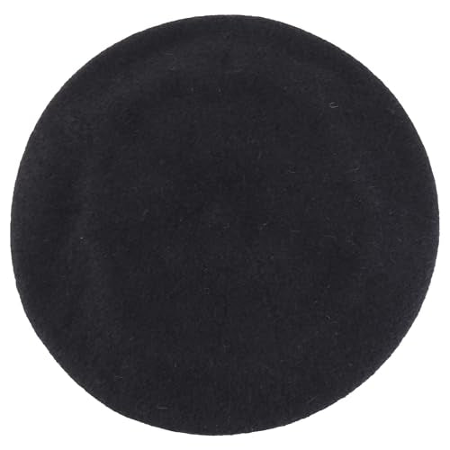 Trendy Apparel Shop Plain Solid French Wool Beret Hat - color: Black