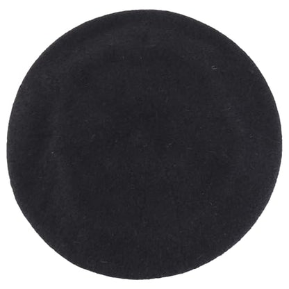 Trendy Apparel Shop Plain Solid French Wool Beret Hat - color: Black