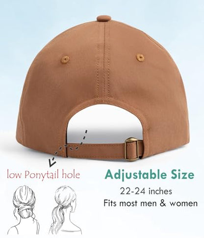 Hot Summer Baseball Cap, 35% Thinner Cotton Dad Hat Lightweight - color: Brown