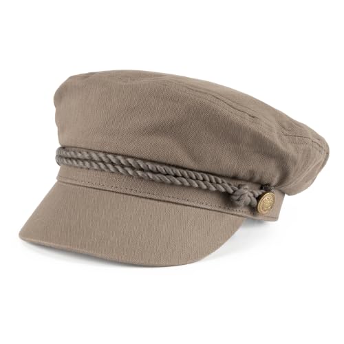 C.C Cotton Fisherman Cap for Women – Classic Fiddler Hat, Lightweight Breathable Cotton, Trendy Greek Fisherman Style - color: Cotton-new Brown