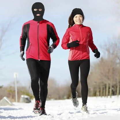 3 Hole Ski Mask, Knitted Balaclava Face Mask, Winter Full Face Mask Cover for Winter Outdoor Sports - color: Black