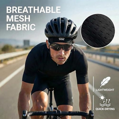 2-Pack Cooling Skull Cap Breathable Mesh Helmet Liner Motorcycle Cycling - color: Black + Black